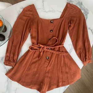 Burnt Orange Size 4 Romper From ASOS